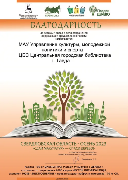 МАУ Управление культуры молодежной политики и спорта ЦБС Центральная городская библиотека