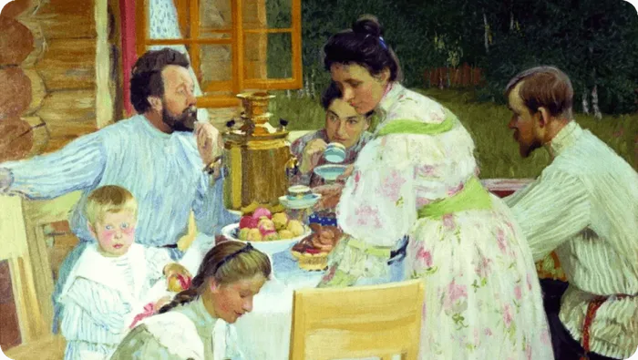 «На террасе»  Борис Кустодиев